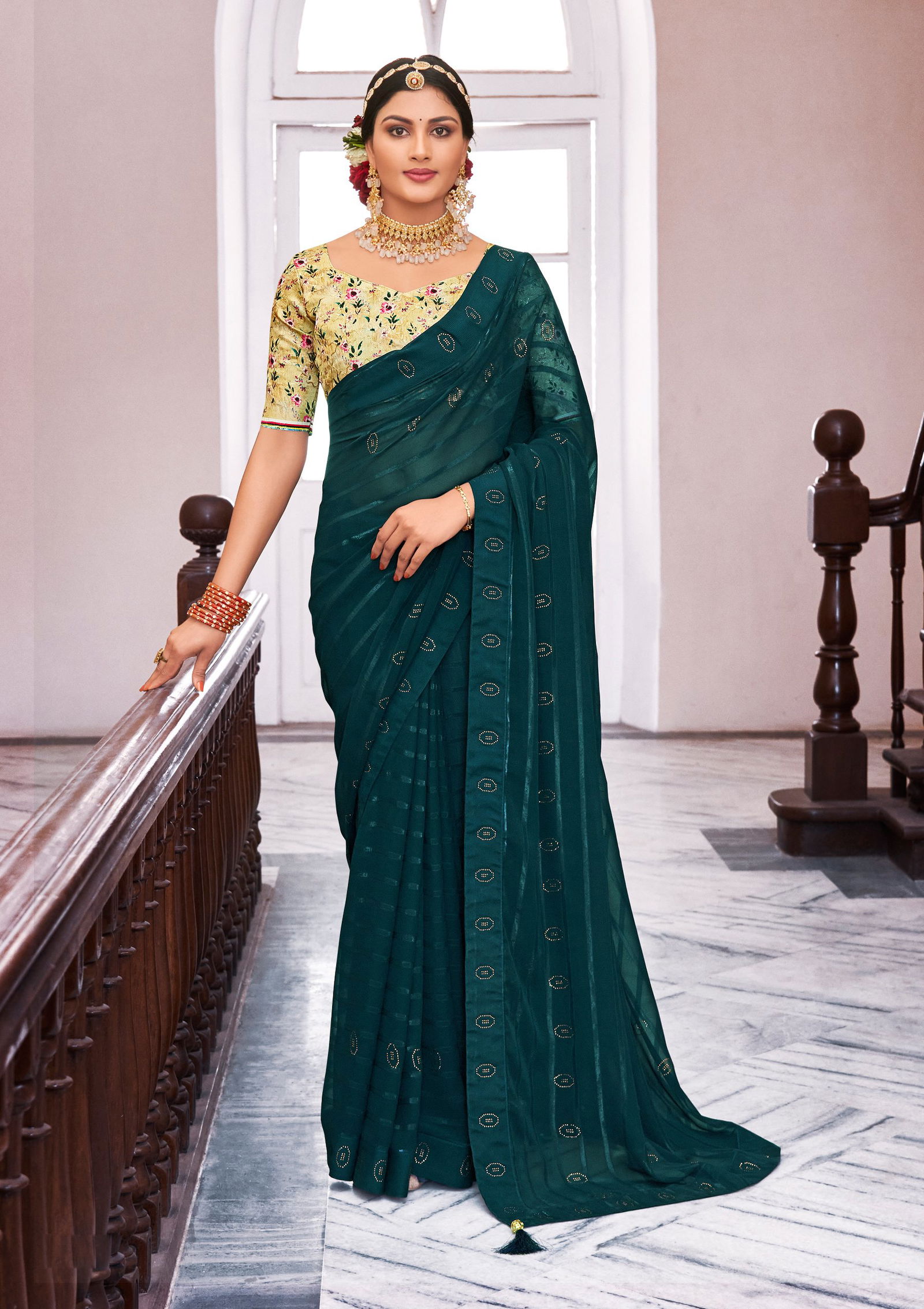 Juhi Vol 3 Swaroski Work Party Wear Sarees Catalog
